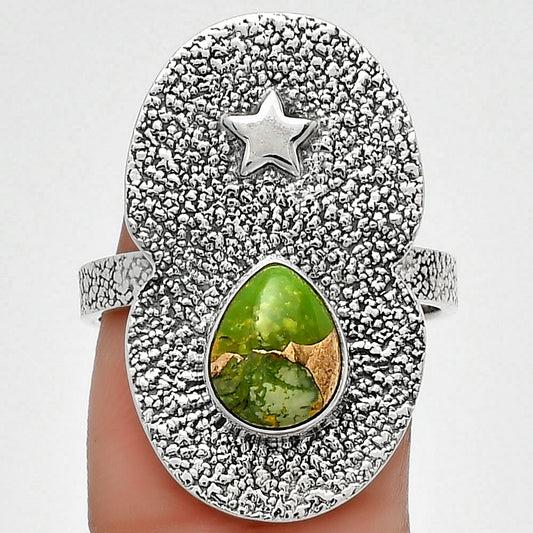 Star Natural Copper Green Turquoise Ring size-8 R-1290 SDR185477