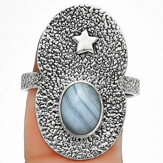 Star Blue Lace Agate South Africa Ring size-9 R-1290 SDR185480