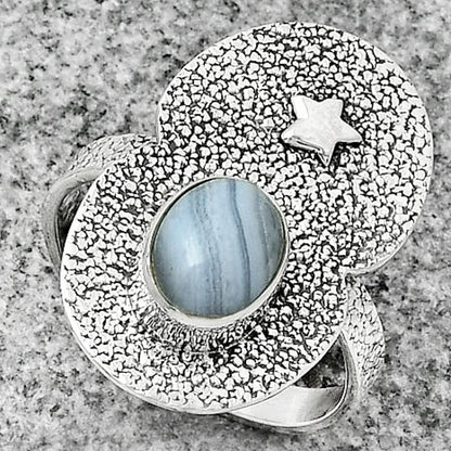 Star Blue Lace Agate South Africa Ring size-9 R-1290 SDR185480