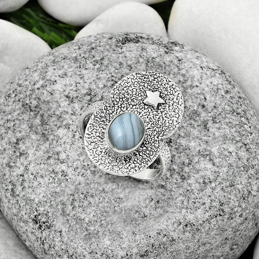Star Blue Lace Agate South Africa Ring size-9 R-1290 SDR185480