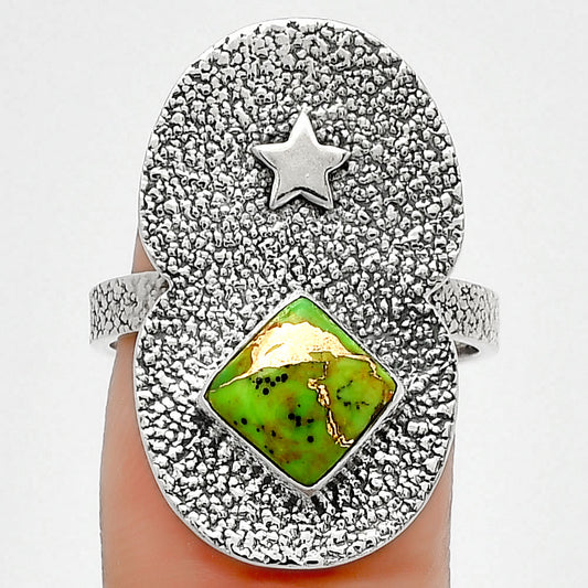 Star Natural Copper Green Turquoise Ring size-8 R-1290 SDR185489