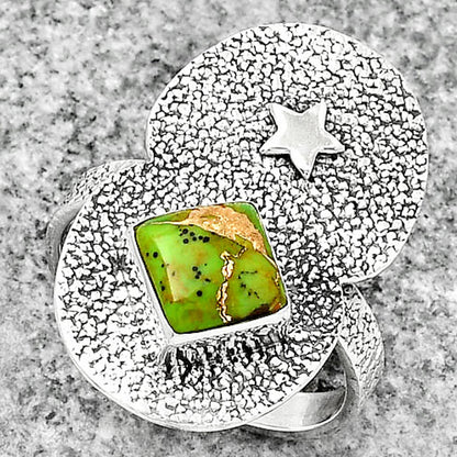 Star Natural Copper Green Turquoise Ring size-8 R-1290 SDR185489