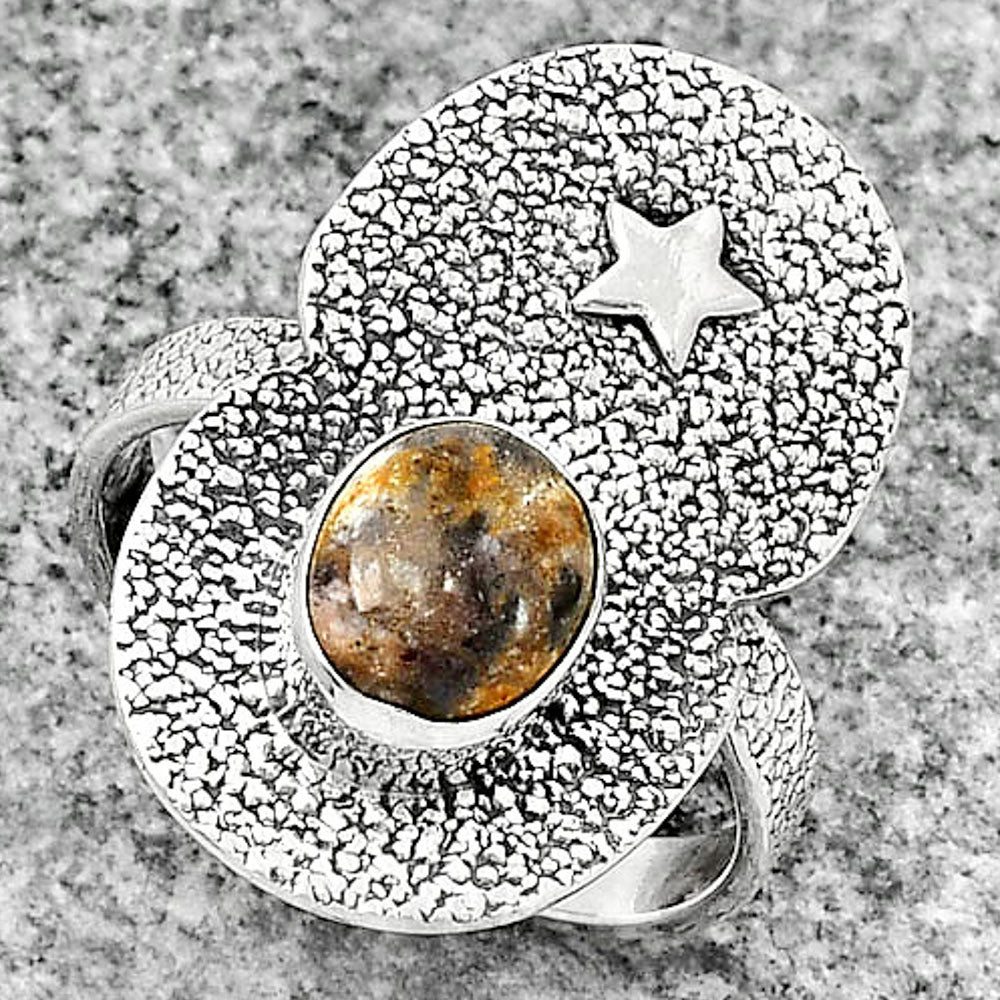 Star Natural Indian Blanket Jasper Ring size-8.5 R-1290 SDR185491
