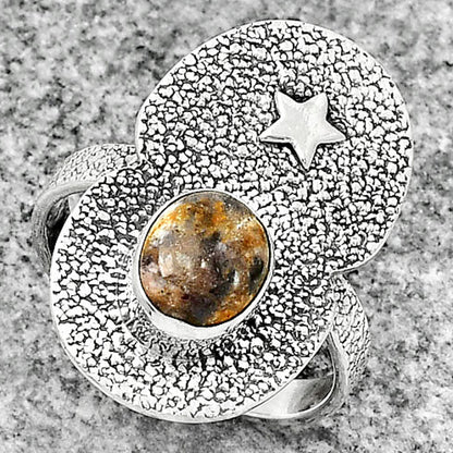 Star Natural Indian Blanket Jasper Ring size-8.5 R-1290 SDR185491
