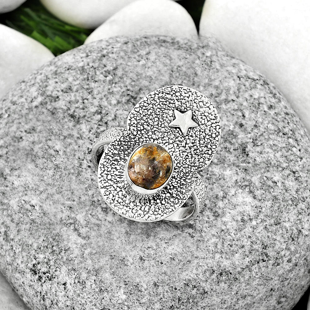 Star Natural Indian Blanket Jasper Ring size-8.5 R-1290 SDR185491