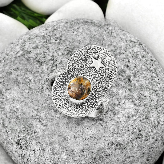 Star Natural Indian Blanket Jasper Ring size-8.5 R-1290 SDR185491