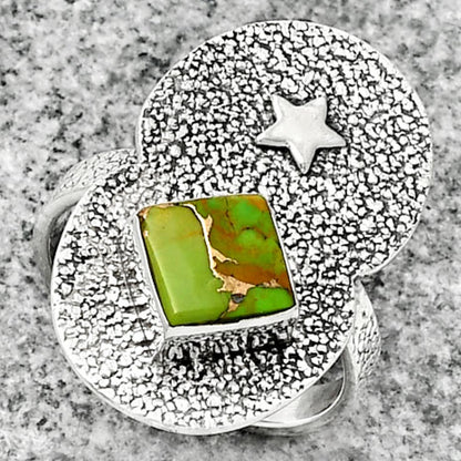 Star - Copper Green Turquoise Ring size-7.5 R-1290 SDR185492