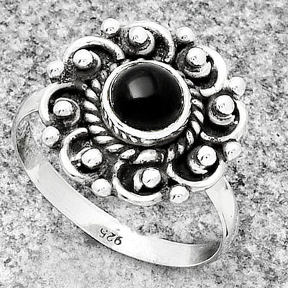 Natural Black Onyx - Brazil Ring size-8 R-1563 SDR185518