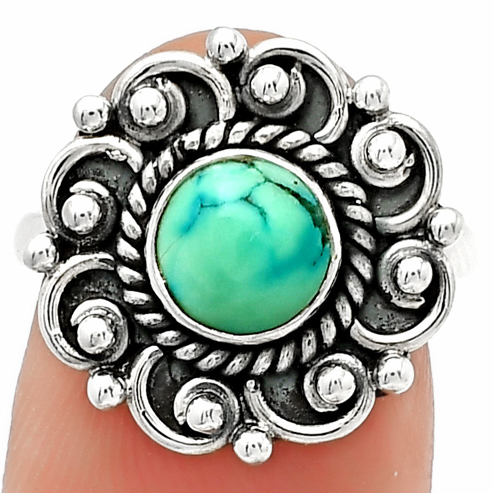 Natural Turquoise Magnesite Ring size-7 R-1563 SDR185520