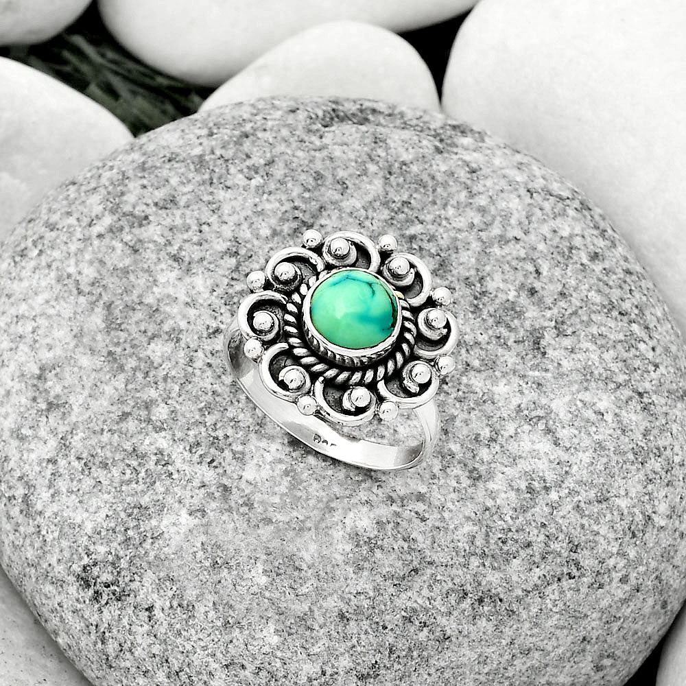 Natural Turquoise Magnesite Ring size-7 R-1563 SDR185520