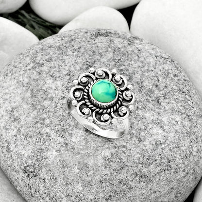 Natural Turquoise Magnesite Ring size-7 R-1563 SDR185520