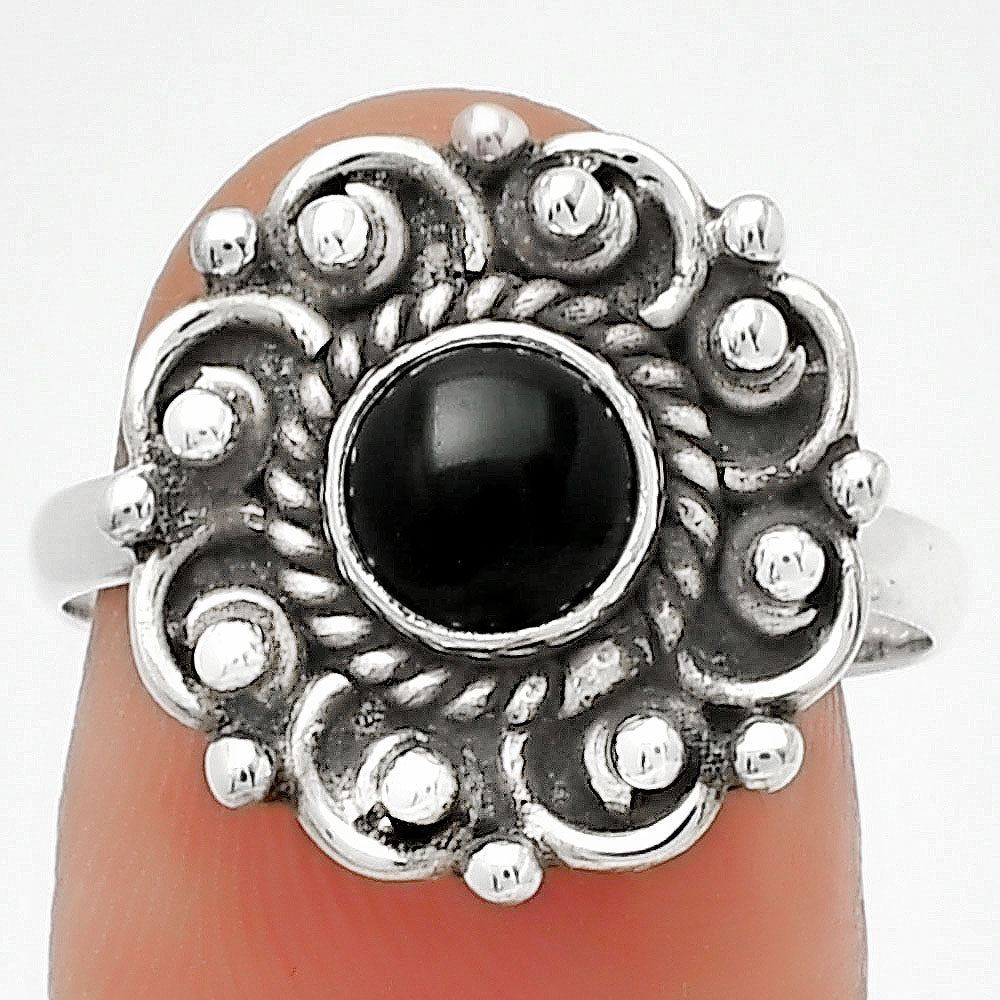Natural Black Onyx - Brazil Ring size-8 R-1563 SDR185525