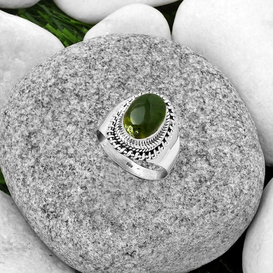 Natural Chrome Chalcedony Ring size-8 R-1279 SDR185621