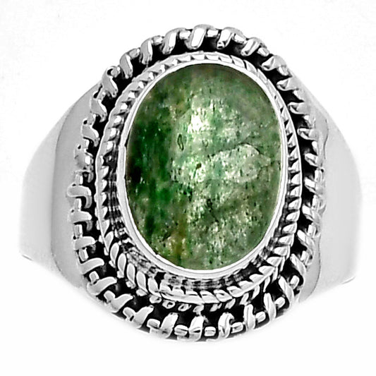 Natural Green Aventurine Ring size-9 R-1279 SDR185631
