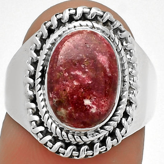 Natural Pink Thulite - Norway Ring size-7.5 R-1279 SDR185643
