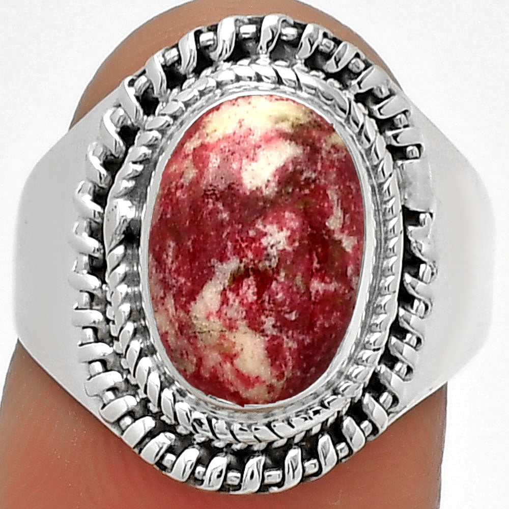 Natural Pink Thulite - Norway Ring size-7.5 R-1279 SDR185646