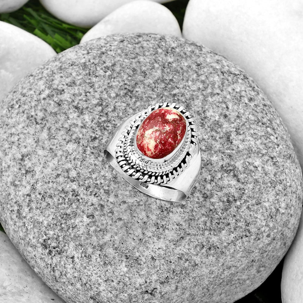 Natural Pink Thulite - Norway Ring size-7.5 R-1279 SDR185646