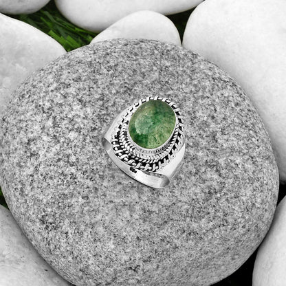 Natural Green Aventurine Ring size-7 R-1279 SDR185649