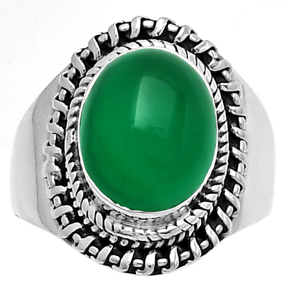 Natural Green Onyx Ring size-8.5 R-1279 SDR185653