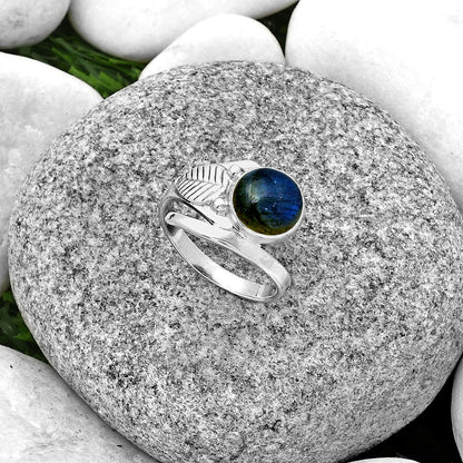 Natural Blue Labradorite Madagascar Ring size-8 R-1410 SDR185714