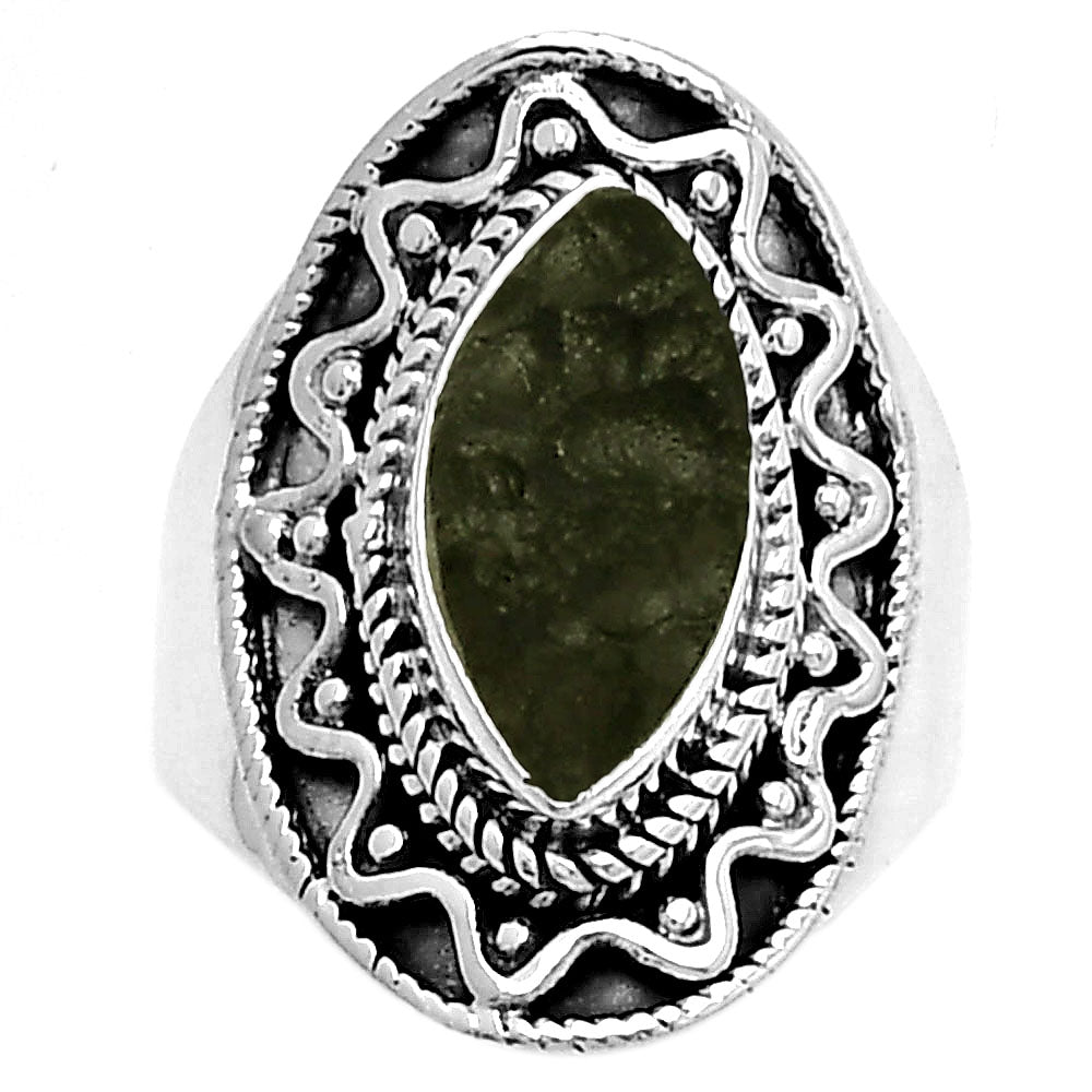 Natural Tektite Rough - Greek Ring size-7 R-1501 SDR185720