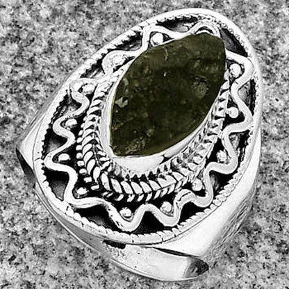 Natural Tektite Rough - Greek Ring size-7 R-1501 SDR185720