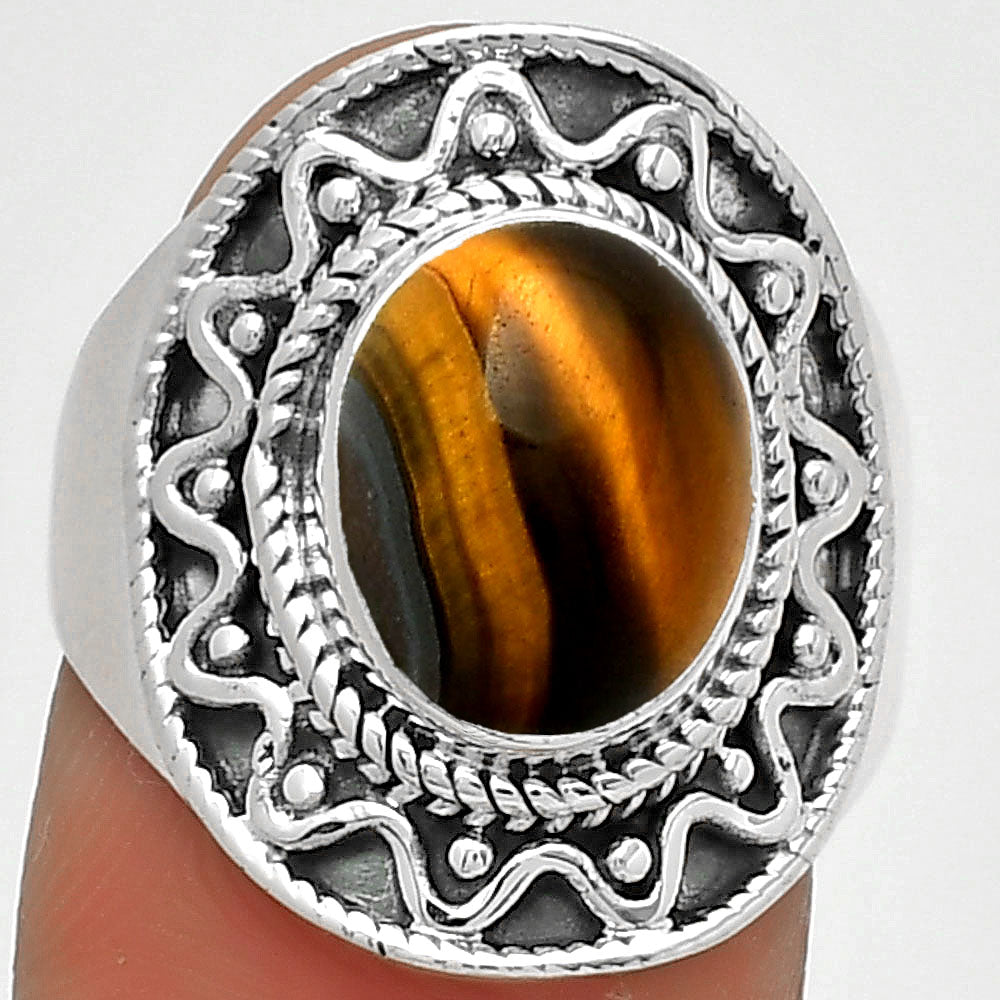 Natural Tiger Eye - Africa Ring size-8 R-1501 SDR185726