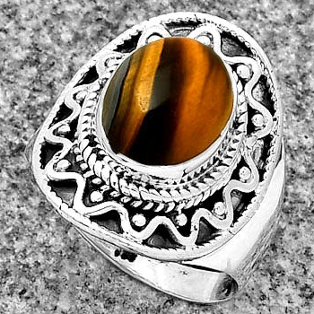 Natural Tiger Eye - Africa Ring size-8 R-1501 SDR185726