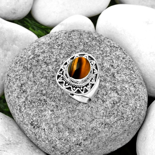 Natural Tiger Eye - Africa Ring size-8 R-1501 SDR185726