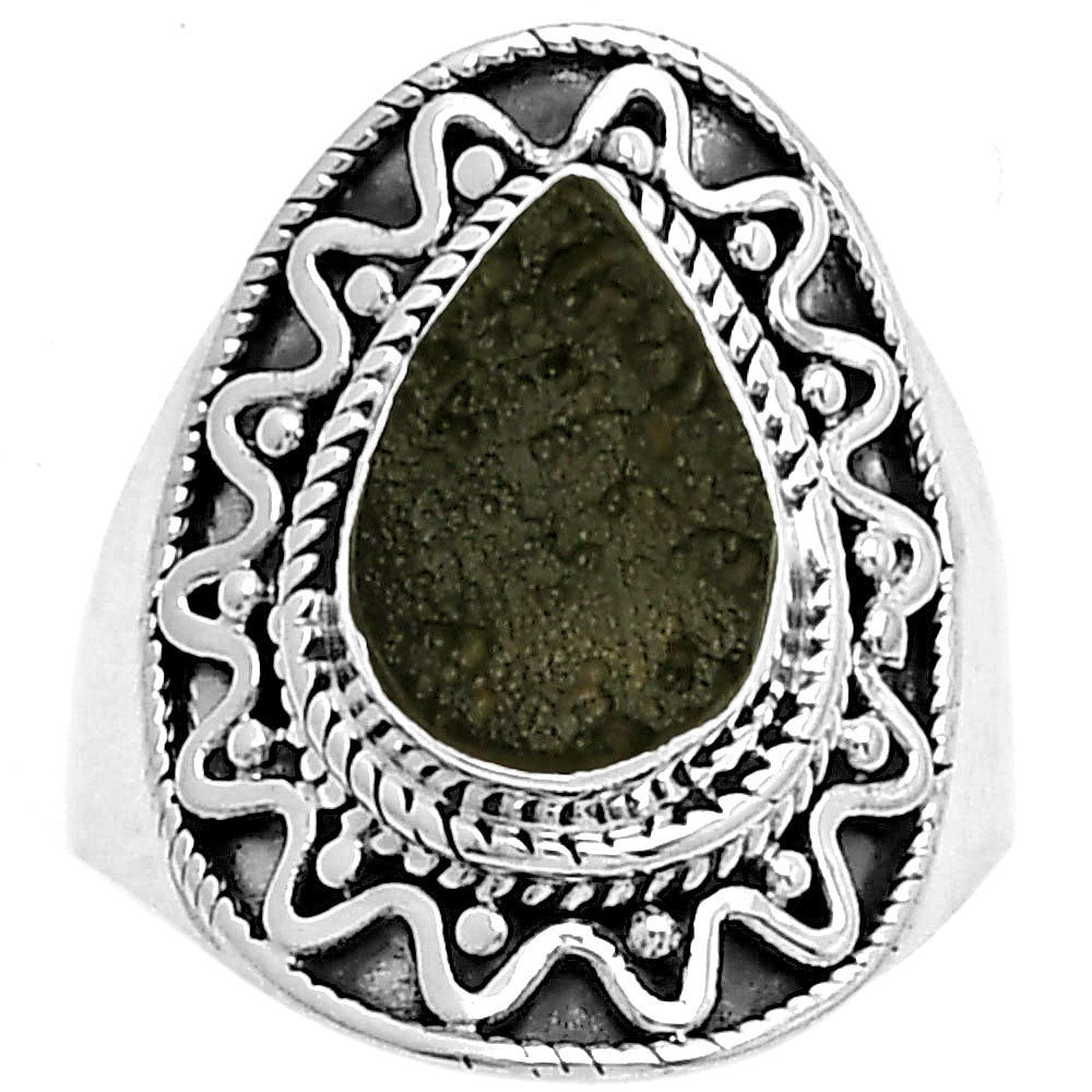 Natural Tektite Rough - Greek Ring size-7.5 R-1501 SDR185731