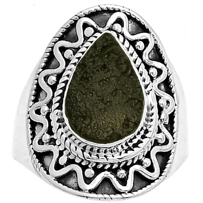 Natural Tektite Rough - Greek Ring size-7.5 R-1501 SDR185731