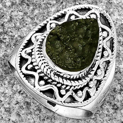 Natural Tektite Rough - Greek Ring size-7 R-1501 SDR185734