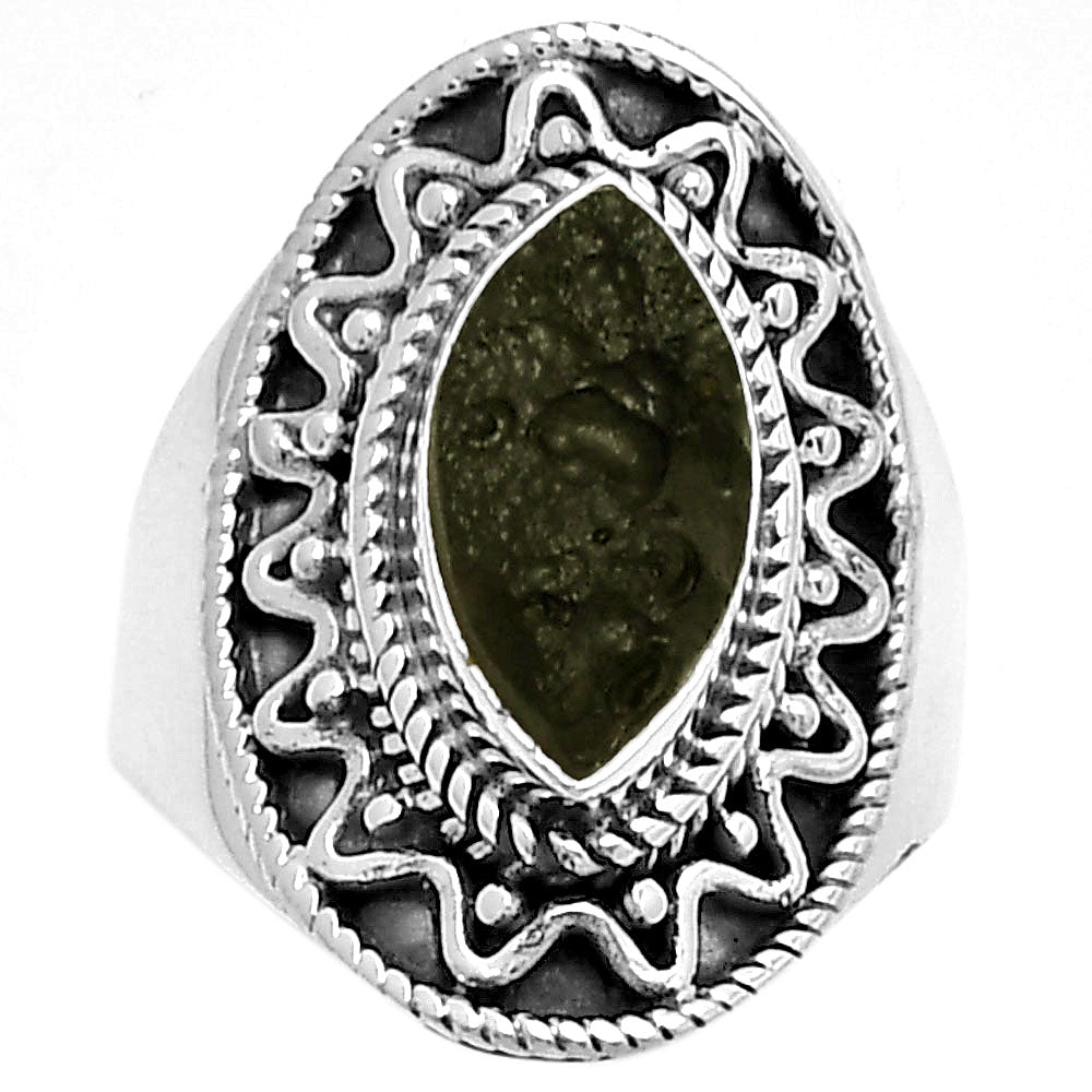 Natural Tektite Rough - Greek Ring size-7 R-1501 SDR185740