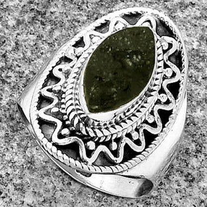 Natural Tektite Rough - Greek Ring size-7 R-1501 SDR185740