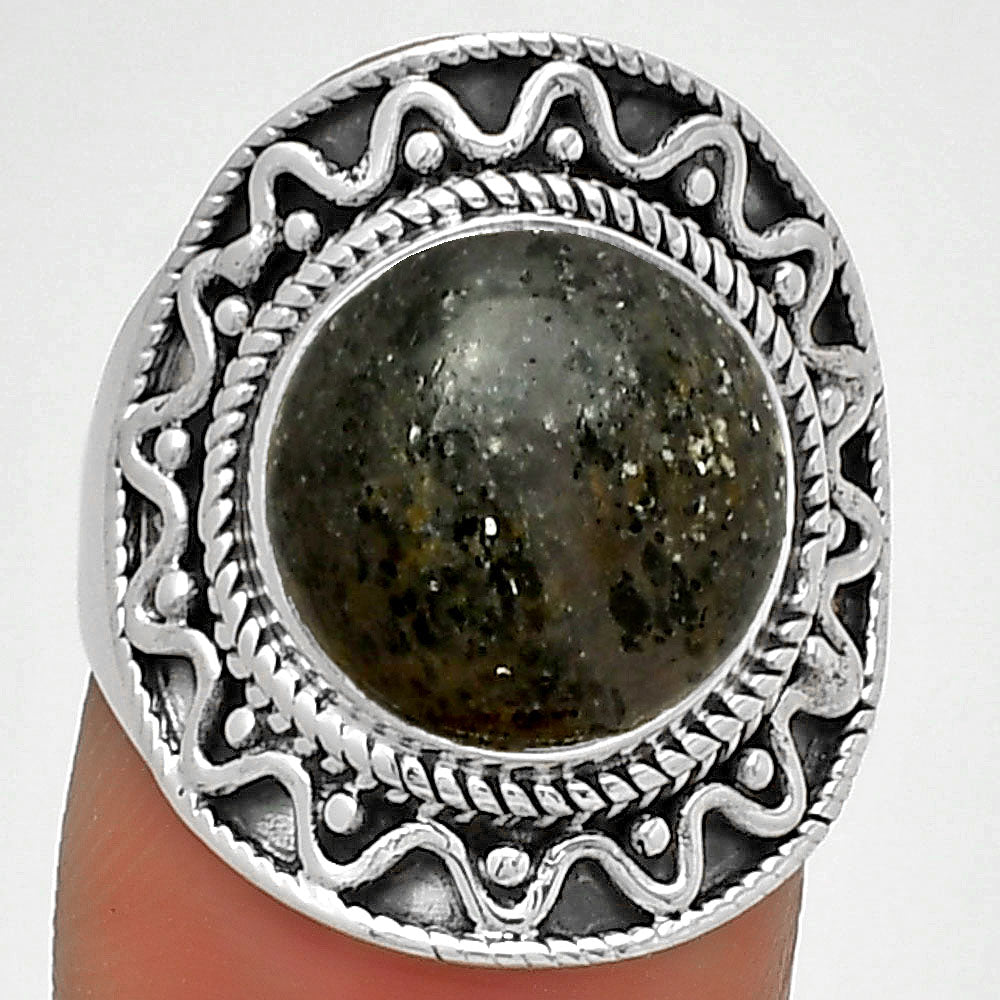 Natural Rare Black Sunstone Ring size-8 R-1501 SDR185745