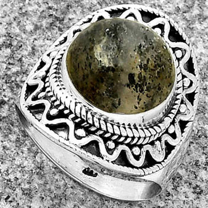 Natural Rare Black Sunstone Ring size-8 R-1501 SDR185745