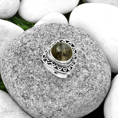 Natural Rare Black Sunstone Ring size-8 R-1501 SDR185745