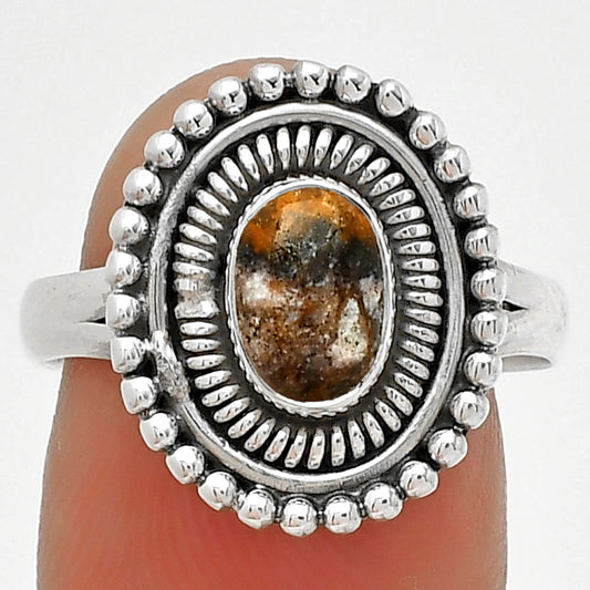 Natural Indian Blanket Jasper Ring size-9 R-1388 SDR185756