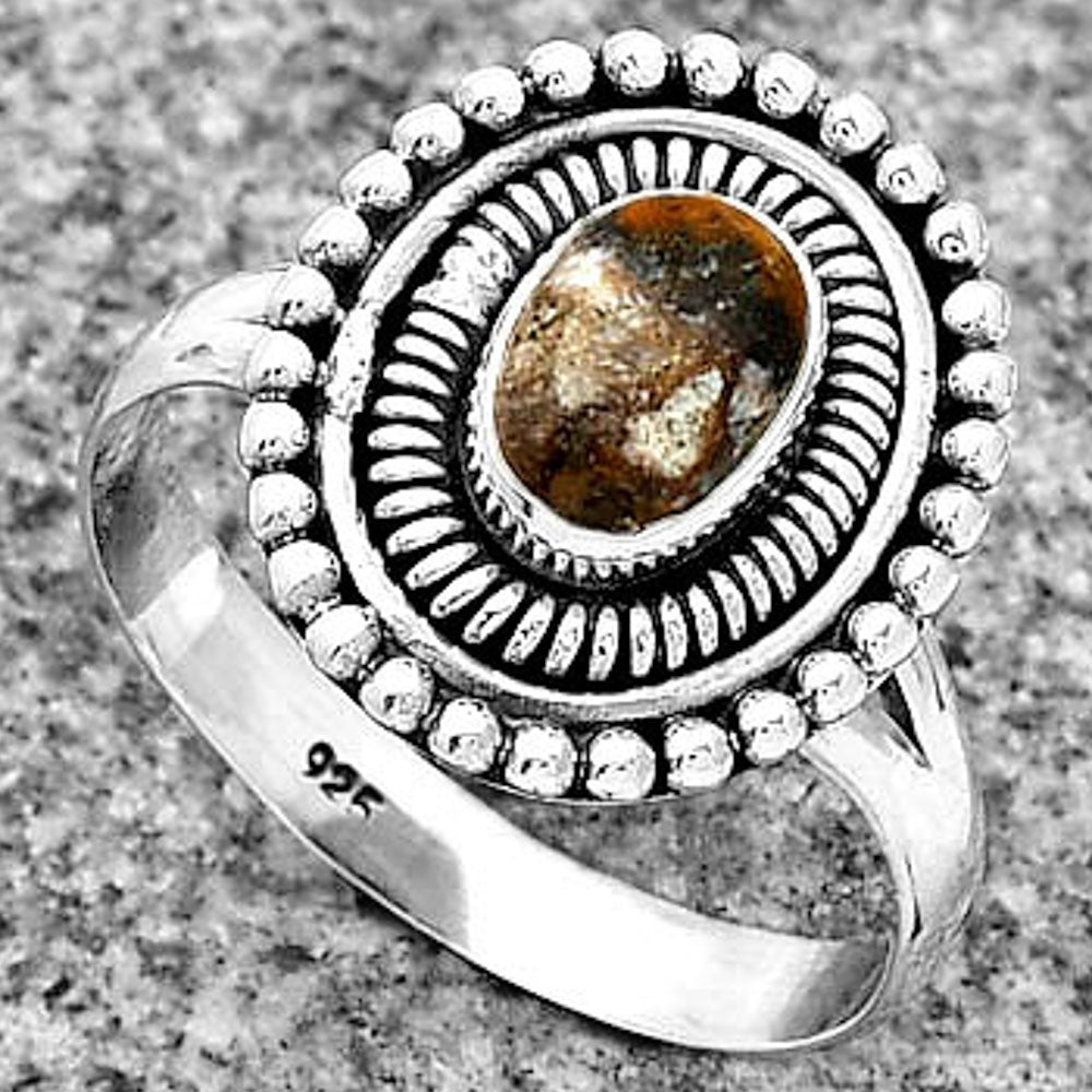 Natural Indian Blanket Jasper Ring size-9 R-1388 SDR185756