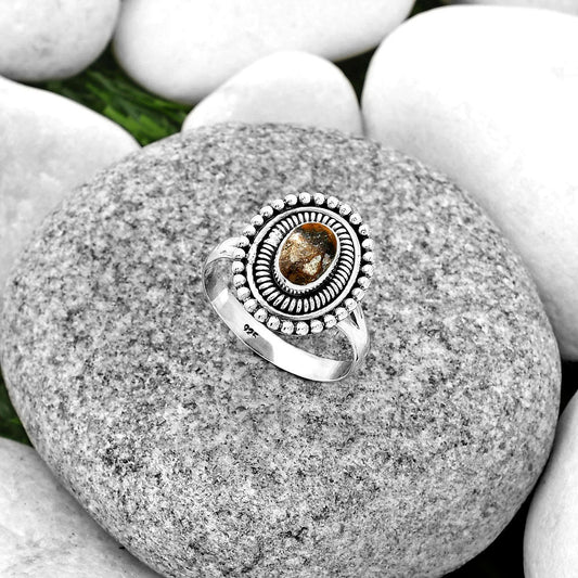 Natural Indian Blanket Jasper Ring size-9 R-1388 SDR185756