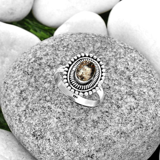 Natural Indian Blanket Jasper Ring size-8 R-1388 SDR185762