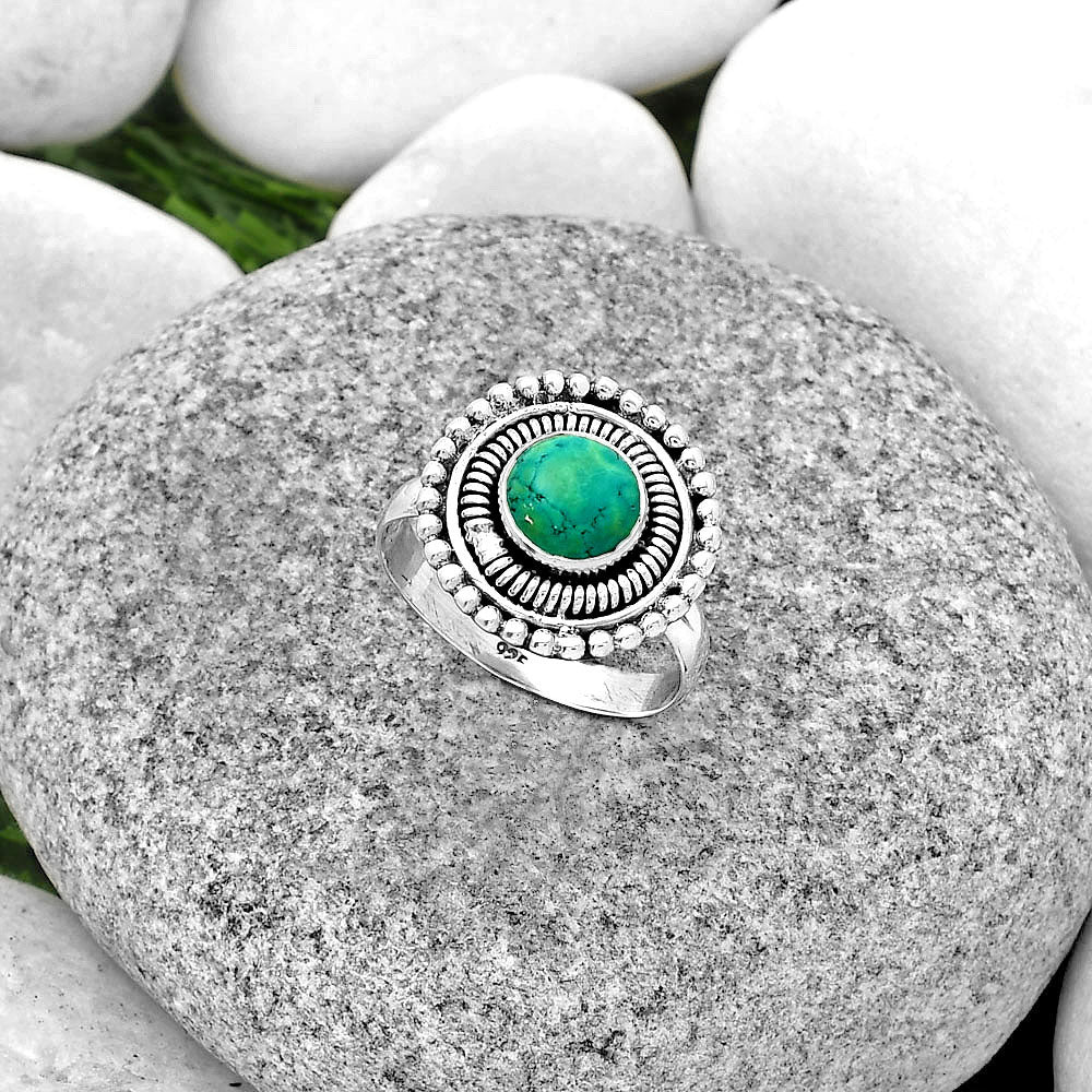 Natural Turquoise Magnesite Ring size-7 R-1388 SDR185779
