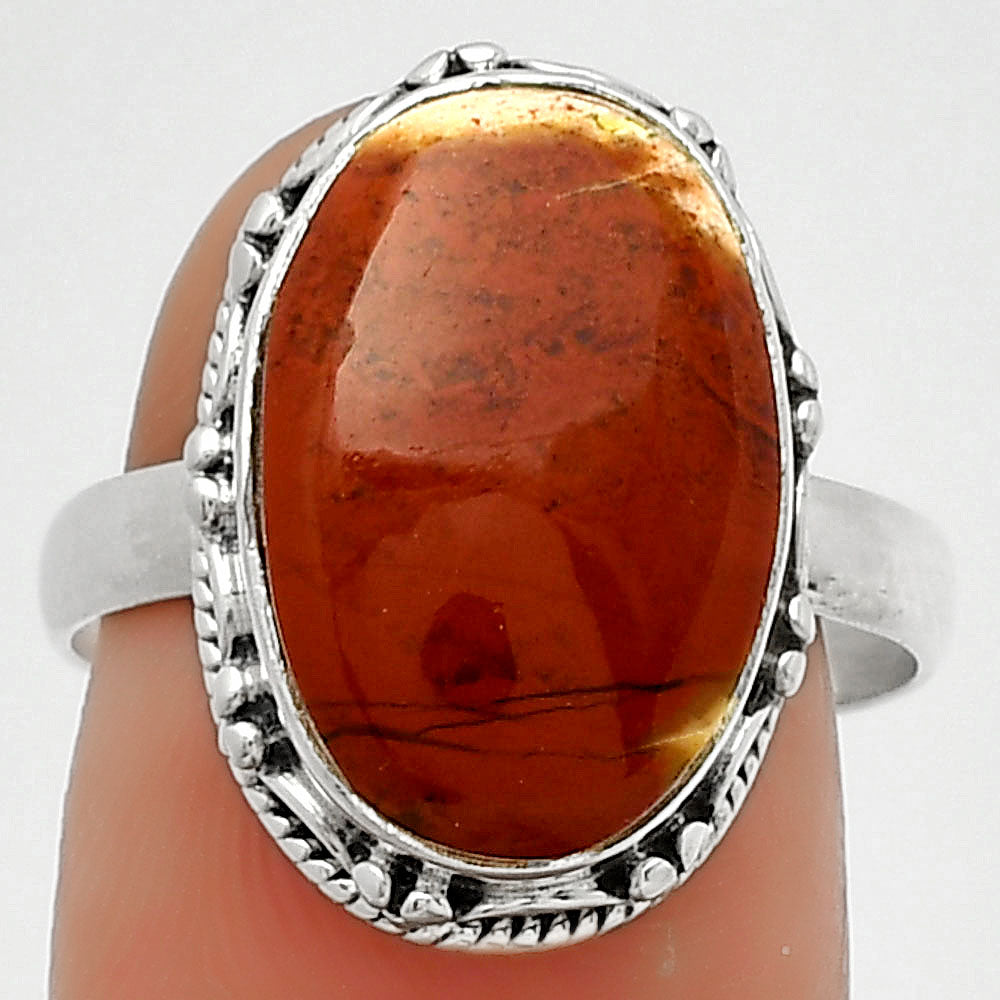 Natural Red Moss Agate Ring size-8.5 R-1196 SDR185814