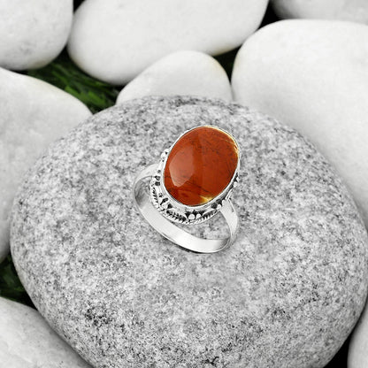 Natural Red Moss Agate Ring size-8.5 R-1196 SDR185814