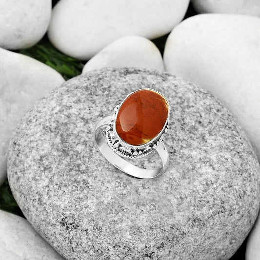 Natural Red Moss Agate Ring size-8.5 R-1196 SDR185814
