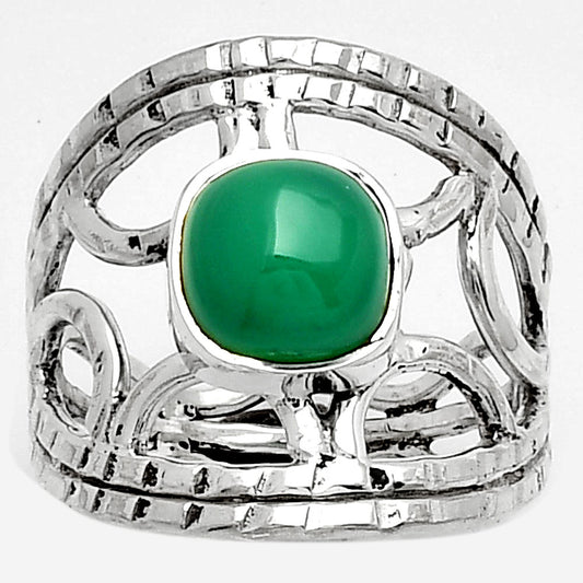Natural Green Onyx Ring size-7.5 R-1133 SDR185877