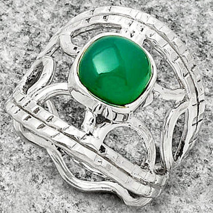 Natural Green Onyx Ring size-7.5 R-1133 SDR185877