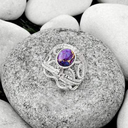 Copper Purple Turquoise - Arizona Ring size-8 R-1133 SDR185892