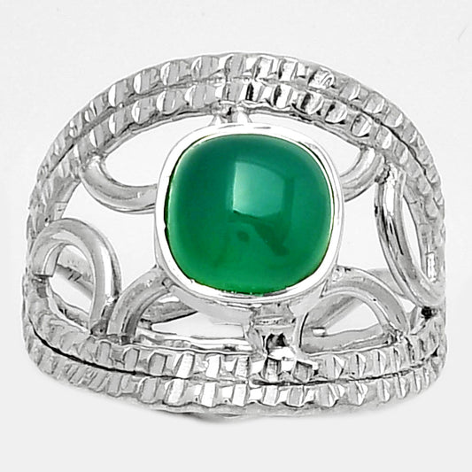 Natural Green Onyx Ring size-8.5 R-1133 SDR185905