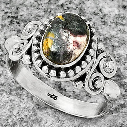Natural Indian Blanket Jasper Ring size-8 R-1283 SDR186672